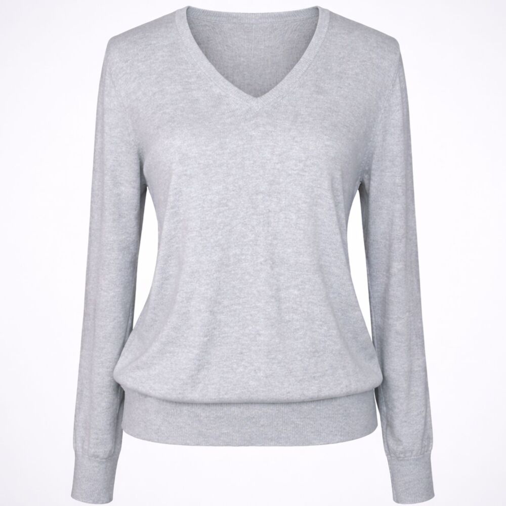 MERAKI COTTON V-NECK CASUAL CLASSIC EVERYDAY WEAR KNIT SWEATER SIZE. MED